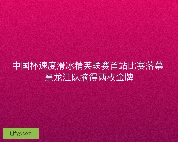 中国杯速度滑冰精英联赛首站比赛落幕 黑龙江队摘得两枚金牌