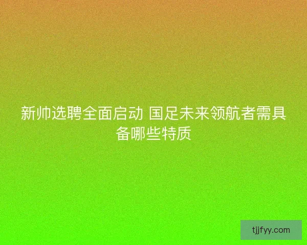 新帅选聘全面启动 国足未来领航者需具备哪些特质