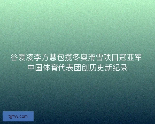 谷爱凌李方慧包揽冬奥滑雪项目冠亚军 中国体育代表团创历史新纪录