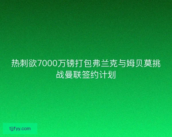 热刺欲7000万镑打包弗兰克与姆贝莫挑战曼联签约计划 热刺欲7000万镑打包弗兰克与姆贝莫挑战曼联签约计划